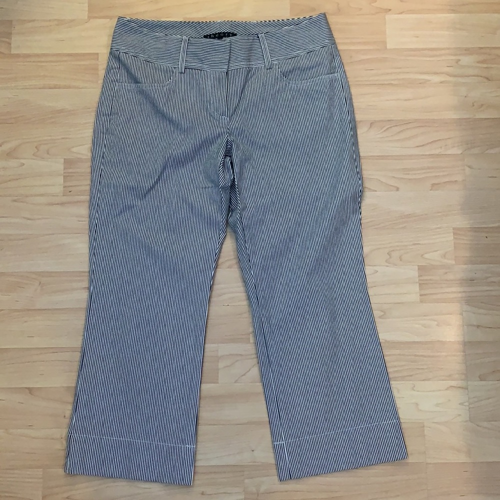 Theory Blue White Nautical Stripe Crop Pants Size 4